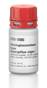 Amyloglucosidase from Aspergillus niger lyophilized powder, 30-60&#160;units/mg protein (biuret), &#8804;0.02% glucose