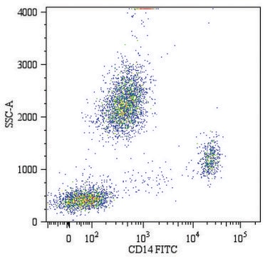 Monoclonal Anti-CD14-FITC antibody produced in mouse clone MEM-15, purified immunoglobulin, buffered aqueous solution