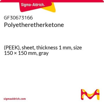 Polyetheretherketone (PEEK), sheet, thickness 1&#160;mm, size 150 × 150&#160;mm, gray