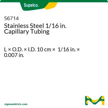 Stainless Steel 1/16 in. Capillary Tubing L × O.D. × I.D. 10&#160;cm × 1/16&#160;in. × 0.007&#160;in.