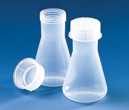 BRAND&#174; Erlenmeyer flask, wide-neck, screw cap, PP capacity 50&#160;mL