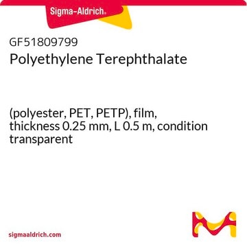 Polyethylene Terephthalate (polyester, PET, PETP), film, thickness 0.25&#160;mm, L 0.5&#160;m, condition transparent