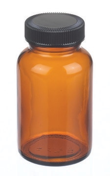 Wheaton wide-mouth bottle wide-mouth amber soda-lime glass bottle, capacity (250&#160;mL), flat vinyl liner