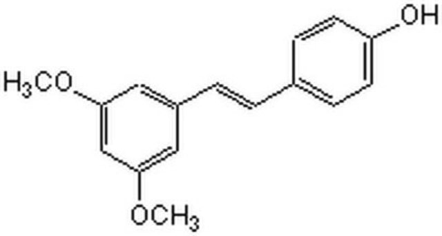 Pterostilbene, Pterocarpus marsupium A cell-permeable methoxylated analog of Resveratrol that displays antioxidant, antiproliferative, and hypoglycemic properties.