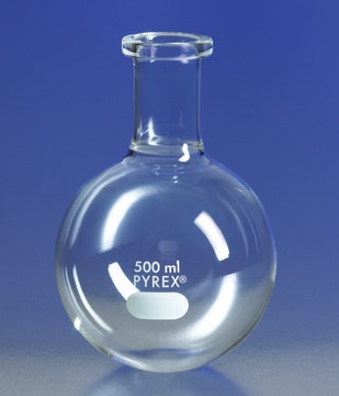 Pyrex&#174; round-bottom boiling flask, short ring neck capacity 12,000&#160;mL