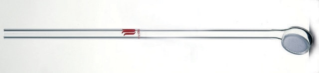 Synthware&#8482; fritted gas dispersion tube with 15 degree angle disc diam. 10&#160;mm, porosity: medium, stem O.D. × L 8&#160;mm × 150&#160;mm