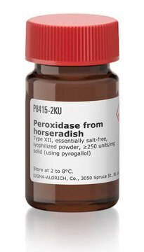 Peroxidase from horseradish Type XII, essentially salt-free, lyophilized powder, &#8805;250&#160;units/mg solid (using pyrogallol)