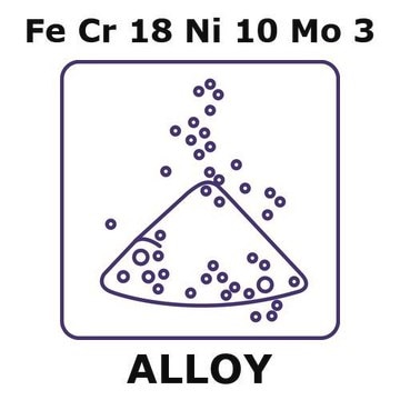 Stainless Steel - AISI 316L alloy, FeCr18Ni10Mo3 powder, 3micron mean particle size, atomized, 200g