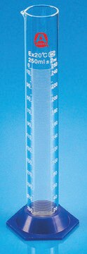 Aldrich&#174; Essentials graduated cylinder, class B, student grade capacity 50 mL, subdivision, 1.0 mL, tol. 1.0 mL, Graduated "To Contain", plastic bumper and base