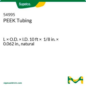 PEEK Tubing L × O.D. × I.D. 10&#160;ft × 1/8&#160;in. × 0.062&#160;in., natural