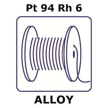 Platinum/Rhodium wire, Pt 94%/Rh 6%, 0.50&#160;mm diameter, length 0.5 m, temper annealed