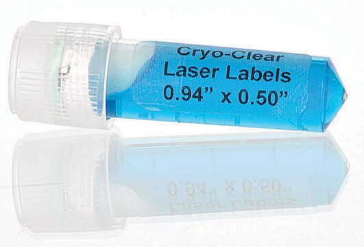 Laser Cryo-Clear&#174; labels for 0.5 mL tubes, L × W 0.94&#160;in. × 0.5&#160;in., pkg of 2380&#160;pkg