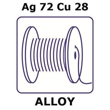 Silver/Copper wire, 1.0&#160;mm diameter, Ag72%/Cu28%, temper as drawn, length 20 m