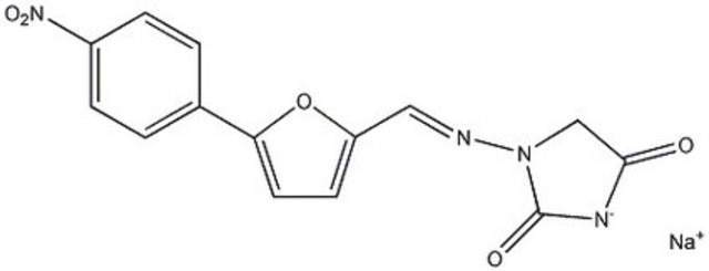 Dantrolene, Sodium Salt A cell-permeable blocker of intracellular calcium release from the sarcoplasmic reticulum that acts by binding to the ryanodine receptor.