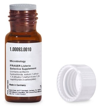 FRASER Listeria Selective Supplement for Listeria spp., pkg of 10&#160;vials, for the preparation of Half FRASER (Demi FRASER) Broth (Base) or FRASER Broth (Base)