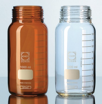 Duran&#174; bottle wide neck GLS 80 without caps amber glass, capacity 1,000&#160;mL