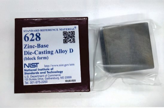 Spectrographic zinc-base die-casting alloy D NIST SRM 628