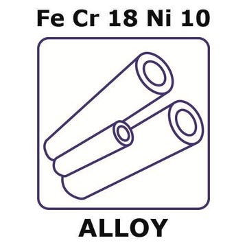 Stainless steel - AISI 304L alloy, Fe/Cr18/Ni10 100mm tube, 7.0mm outside diameter, 1mm wall thickness, 5.0mm inside diameter, annealed