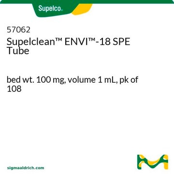 Supelclean&#8482; ENVI&#8482;-18 SPE Tube bed wt. 100&#160;mg, volume 1&#160;mL, pk of 108