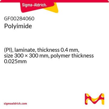 Polyimide (PI), laminate, thickness 0.4&#160;mm, size 300 × 300&#160;mm, polymer thickness 0.025mm