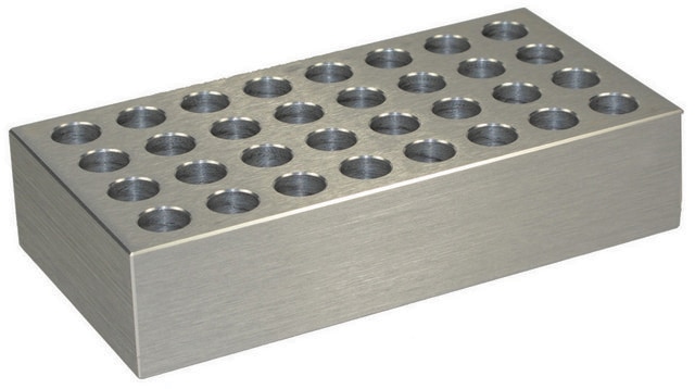 Aluminum heating/cooling block for 2.0 mL cryogenic tubes, 32-wells