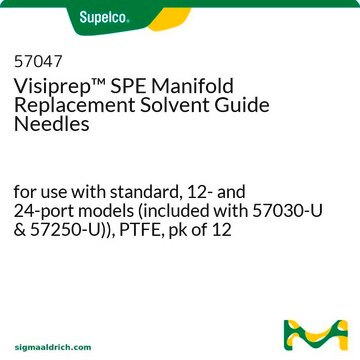 Visiprep&#8482; SPE Manifold Replacement Solvent Guide Needles for use with standard, 12- and 24-port models (included with 57030-U &amp; 57250-U)), PTFE, pk of 12