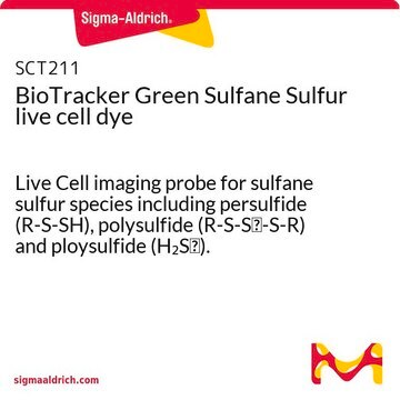 BioTracker Green Sulfane Sulfur live cell dye Live Cell imaging probe for sulfane sulfur species including persulfide (R-S-SH), polysulfide (R-S-S&lt;sub&gt;n&lt;/sub&gt;-S-R) and ploysulfide (H&lt;sub&gt;2&lt;/sub&gt;S&lt;sub&gt;n&lt;/sub&gt;).