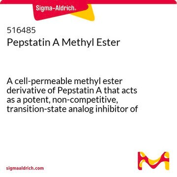 Pepstatin A Methyl Ester A cell-permeable methyl ester derivative of Pepstatin A that acts as a potent, non-competitive, transition-state analog inhibitor of &#947;-secretase.