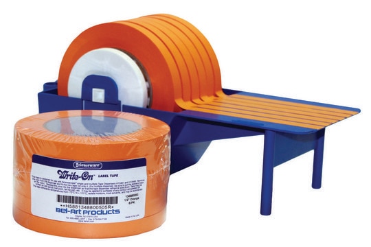 Bel-Art&#174; Write-on&#8482; Label Tape roll size 40&#160;yard, orange, width 1/2&#160;in., pk of 6