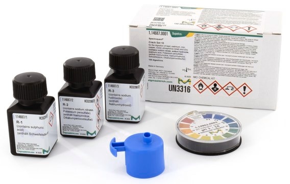 Crack Set 10 sufficient for 100 digestions of lead, cadmium, iron, copper, nickel, phosphorus (total) and zinc, Spectroquant&#174;