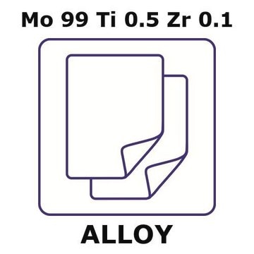 Molybdenum high temperature alloy tzm, Mo99Ti0.5Zr0.1 sheet, 100 x 100mm, 5.0mm thickness