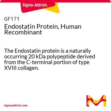 Endostatin Protein, Human Recombinant The Endostatin protein is a naturally occurring 20 kDa polypeptide derived from the C-terminal portion of type XVIII collagen.