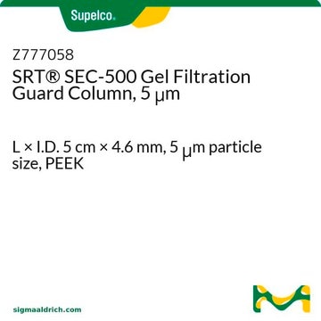 SRT&#174; SEC-500 Gel Filtration Guard Column, 5 &#956;m L × I.D. 5&#160;cm × 4.6&#160;mm, 5&#160;&#956;m particle size, PEEK