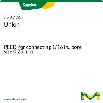 Union PEEK, for connecting 1/16 in., bore size 0.25&#160;mm