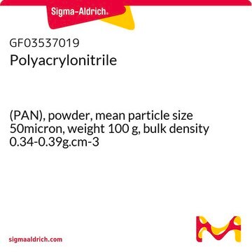 Polyacrylonitrile (PAN), powder, mean particle size 50micron, weight 100&#160;g, bulk density 0.34-0.39g.cm-3