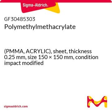 Polymethylmethacrylate (PMMA, ACRYLIC), sheet, thickness 0.25&#160;mm, size 150 × 150&#160;mm, condition impact modified