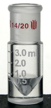 Synthware&#8482; conical bottom reaction vial 8 mL, joint: ST/NS 14/20