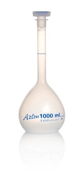 Azlon Polypropylene Volumetric Flask With PPE Stopper class B, capacity 1000&#160;mL