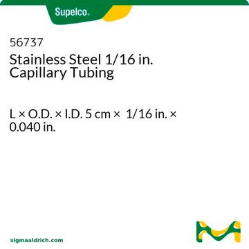 Stainless Steel 1/16 in. Capillary Tubing L × O.D. × I.D. 5&#160;cm × 1/16&#160;in. × 0.040&#160;in.