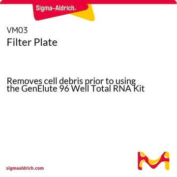 Filter Plate Removes cell debris prior to using the GenElute 96 Well Total RNA Kit