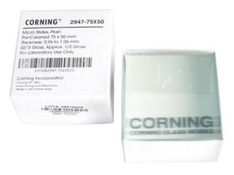 Corning&#174; microscope slides, plain L × W 75&#160;mm × 50&#160;mm