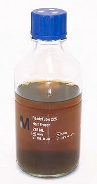 ReadyTube&#174; Half Fraser Broth For enrichment of samples for Listeria sp. and Listeria monocytogenes in accordance to ISO 11190, pkg of (225 mL in 250 mL bottle with blue screw cap and 3 loci (6 bottles per box))