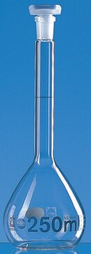 BRAND&#174; BLAUBRAND&#174; volumetric flask, PP stopper, clear glass volume 100&#160;mL, accuracy: 0.10&#160;mL, polypropylene stopper, neck joint: ST/NS 12/21