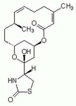 Latrunculin B, Latrunculia magnifica Latrunculin B, CAS 76343-94-7, is a unique marine toxin that inhibits actin polymerization and disrupts microfilament organization. It is 10 to 100-fold more potent than cytochalasins.