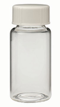 WHEATON&#174; liquid scintillation vial with attached foil lined urea cap, glass lips on vial transparent borosilicate glass glass, capacity (20&#160;mL), screw cap