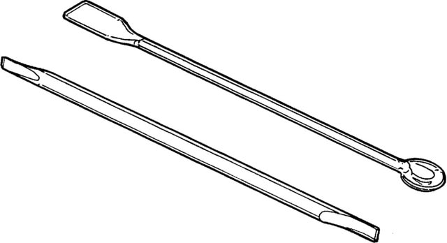 Glass spatulas Spoon and paddle ends, diam. × L 7&#160;mm × 200&#160;mm