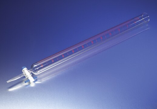 Pyrex&#174; colored scale dispensing burette, with straight bore PTFE stopcock plug volume 500&#160;mL, accuracy: 2.5&#160;mL