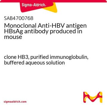 Monoclonal Anti-HBV antigen HBsAg antibody produced in mouse clone HB3, purified immunoglobulin, buffered aqueous solution