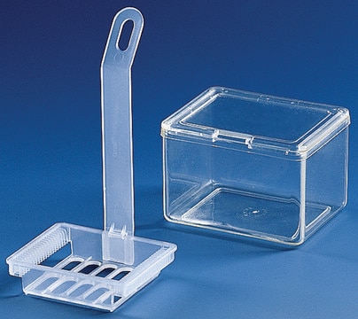 BRAND&#174; transparent plastic staining tray Holds 20 x slides, for use with transparent plastic staining trough