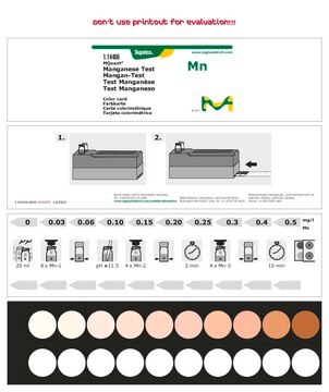 Manganese Test colorimetric, 0.03-0.5&#160;mg/L (Mn), for use with MCOLORTEST&#174;